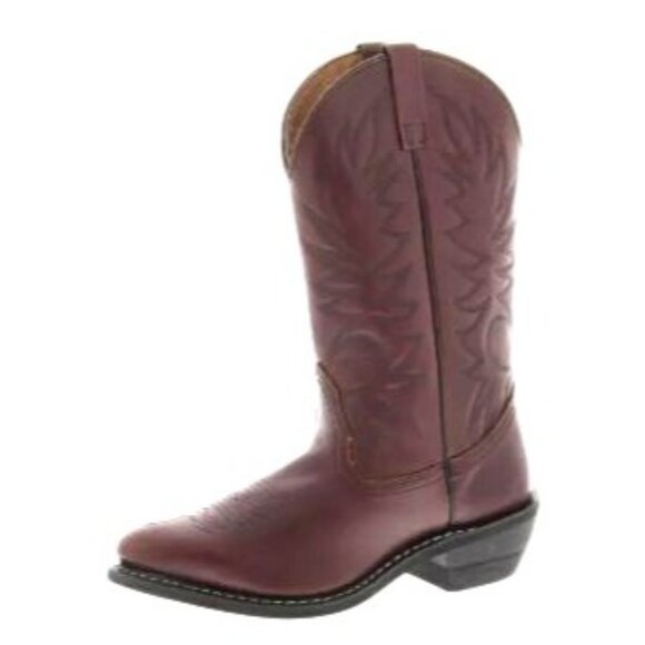 Palomino Size 9.5 Western Boots Mens Leather Cowboy Slip On Boots  Burgundy - Picture 15 of 16